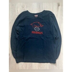 Vintage Y2K Harley-Davidson Arkansas Razorbacks Long Sleeve Shirt Womens Large